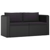 vidaXL 11-delige Loungeset met kussens poly rattan zwart