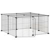 vidaXL Huisdierenkooi met deur 12 panelen 35x35 cm staal zwart