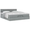 vidaXL Ottoman bed met matras 200x200 cm stof lichtgrijs