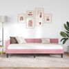 vidaXL Hoekbedframe met hoofdeinde Roze 90 cm x 190 cm VelvetenPlywood