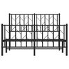 vidaXL Bedframe met hoofd- en voeteneinde metaal zwart 120x190 cm