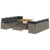 vidaXL Tuin Sofa Set met kussen met opslag 11 pcs Grijs
