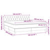 vidaXL Boxspring met matras en LED fluweel lichtgrijs 160x200 cm
