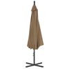 vidaXL Zweefparasol met stalen paal 300 cm taupe