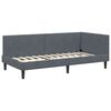 vidaXL Hoekbedframe Donkergrijs 80 cm x 200 cm VelvetenPlywood