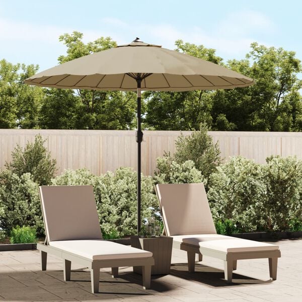 vidaXL Parasol met aluminium paal 270 cm taupe