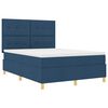 vidaXL Boxspringbed met matras met hoofdeinde Blauw 140 x 190 cm Stof