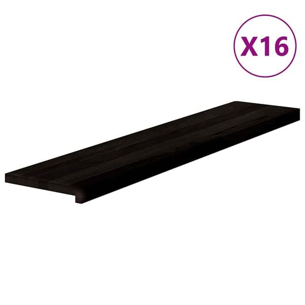 vidaXL Traptreden 16 st 120x30x2 cm massief eikenhout donkerbruin