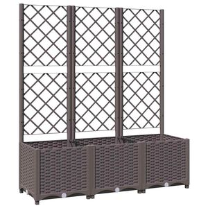 vidaXL Plantenbak met trellis bruin 120x40x136 cm PP