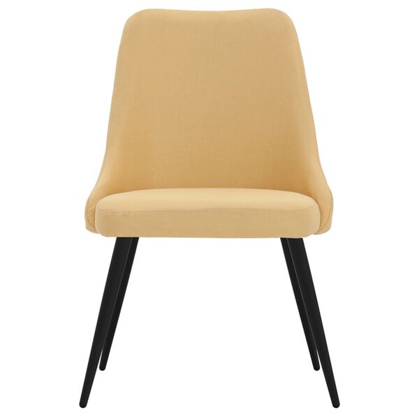 vidaXL Eetkamerstoelen 2 st stof geel