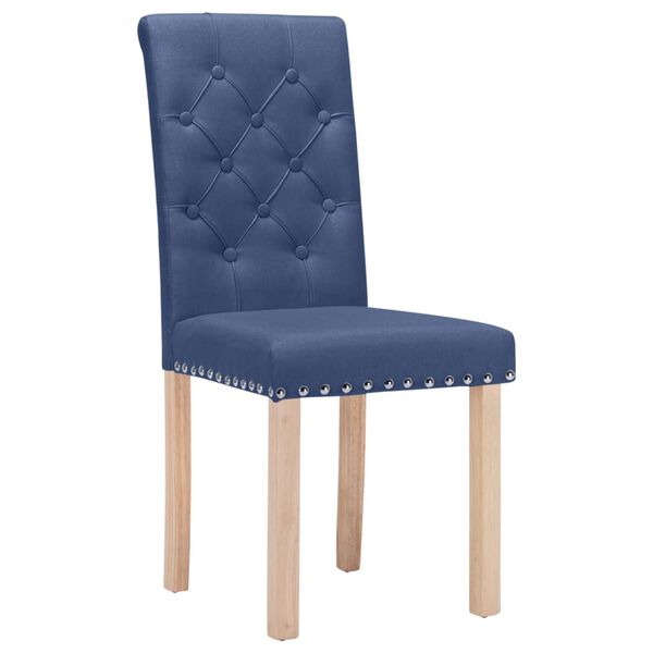 vidaXL Eetkamerstoelen 4 st stof blauw