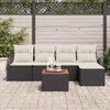 vidaXL Tuinbankenset met kussen 6 pcs Zwart poly rattan