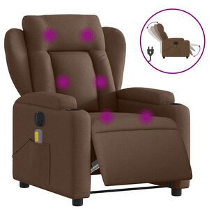 vidaXL Massagestoel elektrisch verstelbaar stof bruin