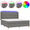 vidaXL Boxspring met matras en LED stof donkergrijs 160x200 cm