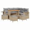 vidaXL Tuin Sofa Set 9 st Beige poly rattan
