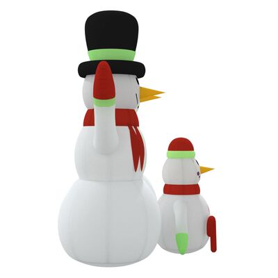 vidaXL Sneeuwpopfamilie opblaasbaar met LED's 500 cm