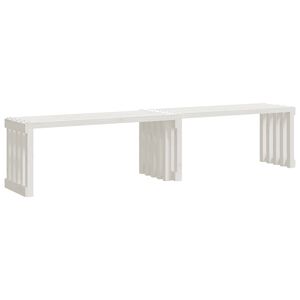 vidaXL Tuinbankje verlengbaar 212,5x40,5x45 cm massief grenenhout wit