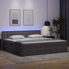 vidaXL Opbergbed met LED met matras Lichtgrijs 200 x 200 cm Nep Leer