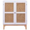 vidaXL Dressoir 80x35x100 cm MDF en rattan wit