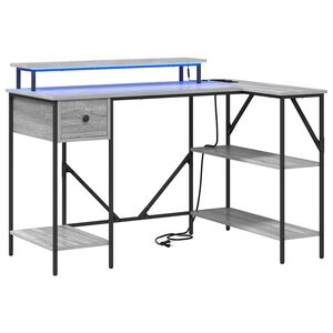 vidaXL Bureau Grijs Sonoma 120 x 79 x 86,5 cm Bewerkt hout
