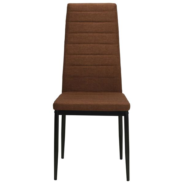 vidaXL Eetkamerstoelen 6 st stof bruin