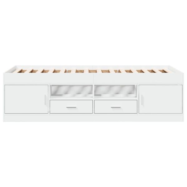 vidaXL Slaapbank met lades zonder matras 90x190 cm wit