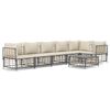 vidaXL 7-delige Loungeset met kussens poly rattan antracietkleurig