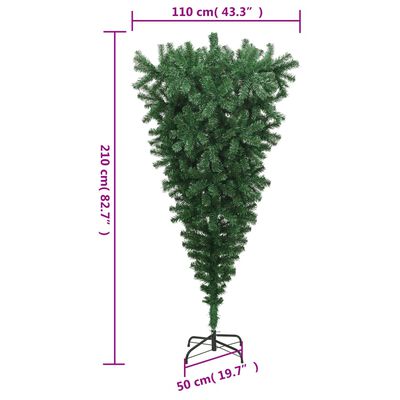 vidaXL Kunstkerstboom omgekeerd met standaard 210 cm groen
