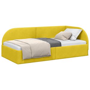 vidaXL Hoekbedframe Geel 80 x 200 cm Fluweel