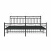 vidaXL Bedframe met hoofd- en voeteneinde metaal zwart 183x213 cm