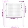vidaXL Tuinpoort Antraciet 100x75 cm Staal