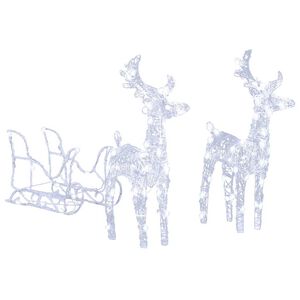 vidaXL Kerstversiering rendieren en slee 160 LED's 130 cm acryl