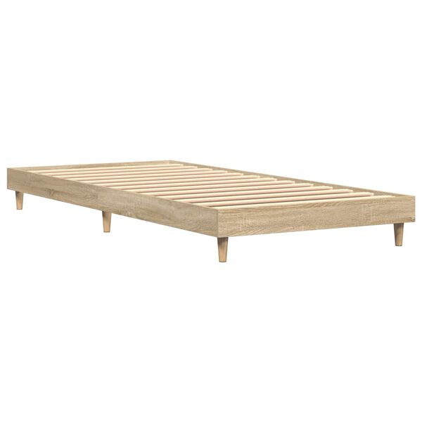 vidaXL Bedframe zonder matras hout sonoma eikenkleurig 75x190 cm