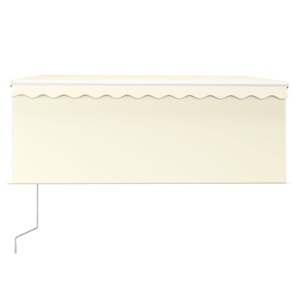 vidaXL Luifel automatisch rolgordijn LED windsensor 3,5x2,5 m cr&egrave;me
