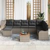 vidaXL Tuin Sofa Set 9 pcs Grijs Poly riet