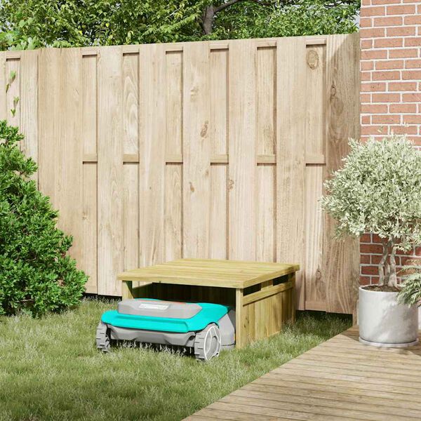 vidaXL Robotmaaiergarage Bruin 73.5 x 81.5 x 38.5 cm