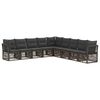 vidaXL Tuinbankenset 9 st Grijs poly rattan