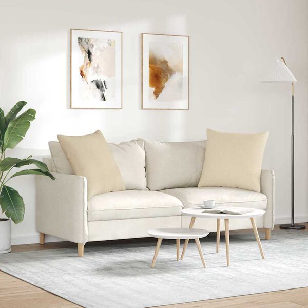 vidaXL Sofa Kussens 2 stuks Crème 80 x 80 cm Stof