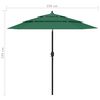 vidaXL Parasol 3-laags met aluminium paal 2,5 m groen