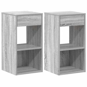 vidaXL Nachtkastjes 2 st met lade 35x34x66,5cm grijs sonoma eikenkleur