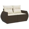 vidaXL 11-delige Loungeset met kussens poly rattan bruin