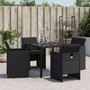 vidaXL Tuinstoelen 4 st met kussens poly rattan zwart