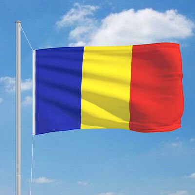 vidaXL Vlag met vlaggenmast Roemenië 6,2 m aluminium