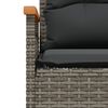 vidaXL 3-delige Loungeset met kussens poly rattan grijs