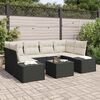 vidaXL Tuin Sofa Set met kussen 7 pcs Zwart poly rattan