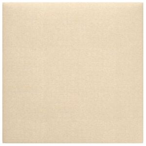 vidaXL Wandhoofdbord 12 st 30 x 30 cm Cr&egrave;me Stof