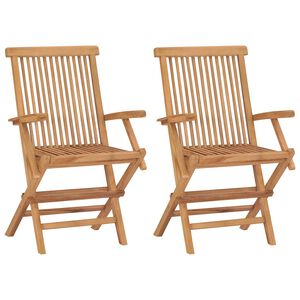 vidaXL Tuinstoelen inklapbaar 2 st massief teakhout