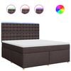 vidaXL Boxspring met matras stof donkerbruin 180x200 cm