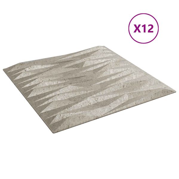 vidaXL Wandpanelen 12 pcs Steen Beton 50 x 50 cm XPS Schuim