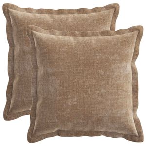 vidaXL Kussensloop 2 st HOUTEN Bruin 30 x 30 cm Chenille Stof